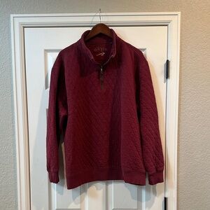 Orvis Men's Half Zip Maroon Sweater